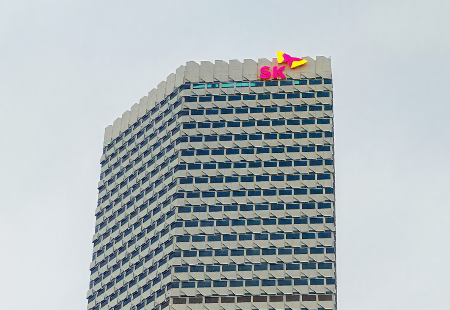 上海SK大廈logo發光字設計制作安裝工程